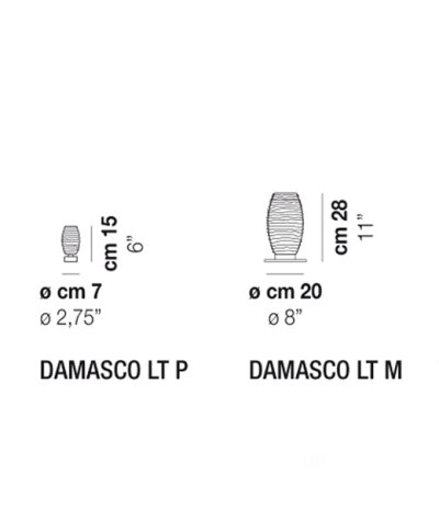 Vistosi Damasco LT Tischleuchte Muranoglas mit Ein/Aus-Schalter