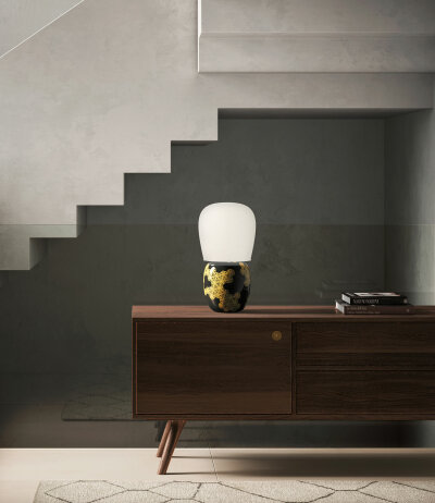 KDLN Hive Tischleuchte aus Keramik in japanischem Design E27 Fassung