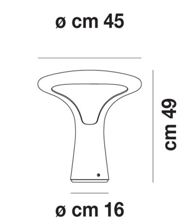 Vistosi Ferea LT Tischleuchte H&ouml;he 49cm Muranoglas wei&szlig; inkl. E27 Fassung und Ein/Aus-Schnurschalter