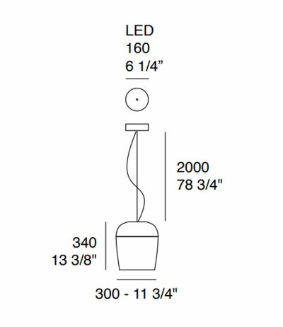Prandina Tiara LED S3 Glas-Pendelleuchte &Oslash; 30 cm 3000K