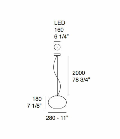 Prandina Zero LED S3 Pendelleuchte Glas wei&szlig; &Oslash; 28 cm 3000K