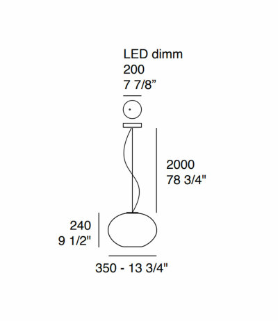 Prandina Zero LED S5 Pendelleuchte Glas wei&szlig; &Oslash; 35 cm 3000K