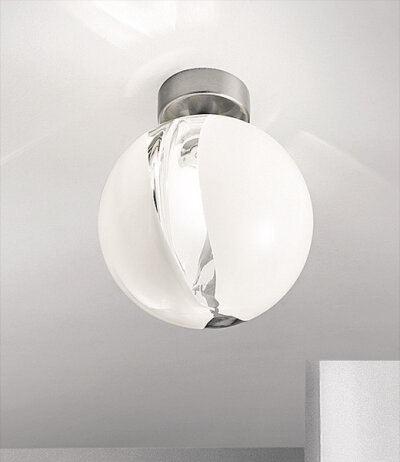 Vistosi Poc FA 16 kugelförmige Wand-/Deckenleuchte mundgeblasenes Glas Ø16cm E14 Fassung kompatibel mit LED-Retroftilampen