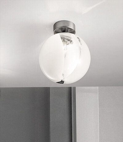Vistosi Poc FA 16 kugelförmige Wand-/Deckenleuchte mundgeblasenes Glas Ø16cm E14 Fassung kompatibel mit LED-Retroftilampen