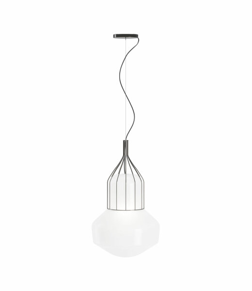 Fabbian A&eacute;rostat F27 A11 Pendelleuchte Durchm. 33 cm Glas Wei&szlig; mit E27 Fassung LED-Retrofit kompatibel