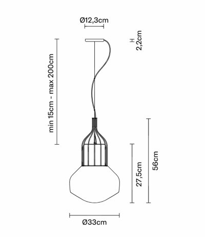 Fabbian A&eacute;rostat F27 A11 Pendelleuchte Durchm. 33 cm Glas Wei&szlig; mit E27 Fassung LED-Retrofit kompatibel