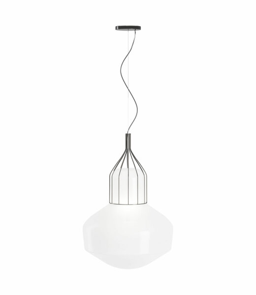 Fabbian A&eacute;rostat F27 A13 Pendelleuchte Durchm. 43 cm Glas Wei&szlig; mit E27 Fassung LED-Retrofit kompatibel