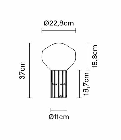 Fabbian A&eacute;rostat F27 B01 Tischleuchte Durchm. 22,8 cm Glas Wei&szlig; D14 Fassung LED-Retrofit kompatibel