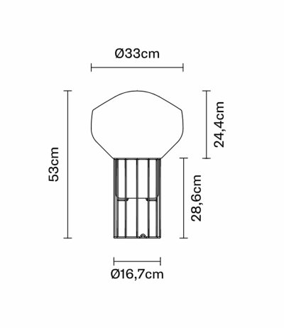 Fabbian A&eacute;rostat F27 B03 Tischleuchte Durchm. 33 cm Glas Wei&szlig; D14 Fassung LED-Retrofit kompatibel