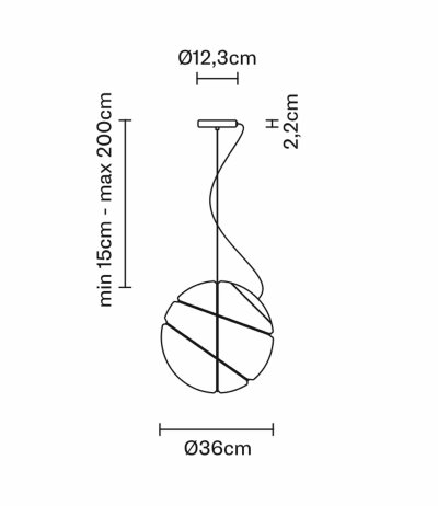 Fabbian Armilla F50 A03 Pendelleuchte Wei&szlig; Glas Wei&szlig; Durchm. 36 cm mit E27 Fassung LED-Retrofit kompatibel