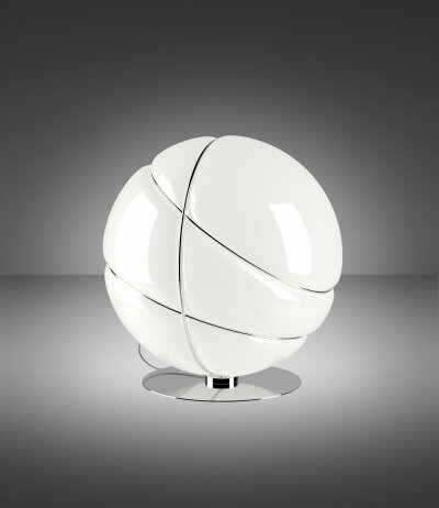 Fabbian Armilla F50 B03 Tischleuchte Glas Wei&szlig; Durchm. 36 cm mit E27 Fassung LED-Retrofit kompatibel