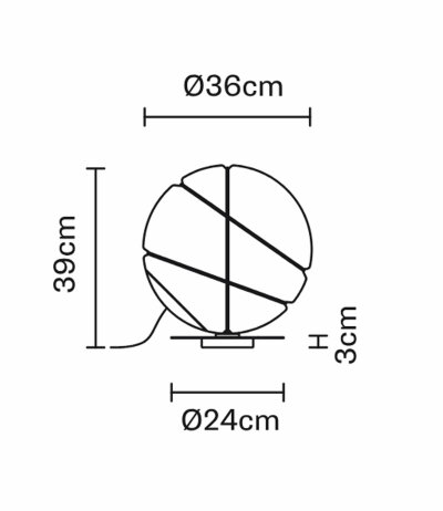 Fabbian Armilla F50 B05 Tischleuchte Durchm. 36 cm mit E27 Fassung LED-Retrofit kompatibel