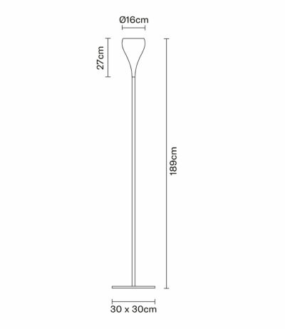 Fabbian Bijou D75 C01 Stehleuchte Deckenfluter H&ouml;he 189 cm Durchm. 16 cm mit E27 Fassung LED-Retrofit kompatibel