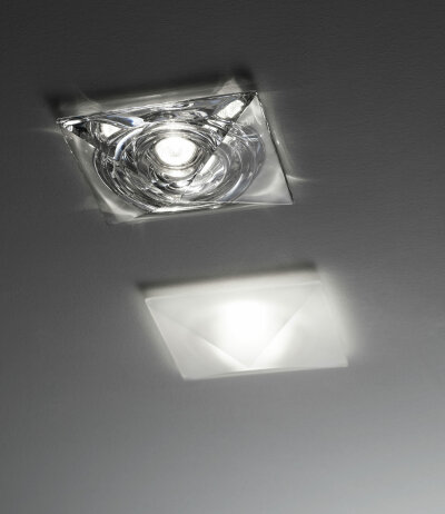 Fabbian Faretti D27 F07 Cheope Glas-Einbaustrahler quadratisch mit GU10 Fassung LED-Retrofit kompatibel