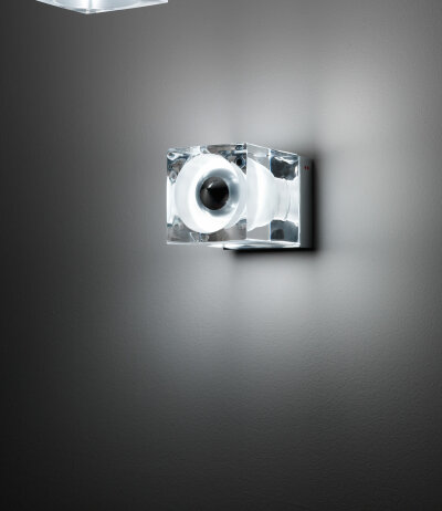 Fabbian Cubetto D28 G01 E14 Wand-/Deckenleuchte Glas transparent LED-Retrofit kompatibel