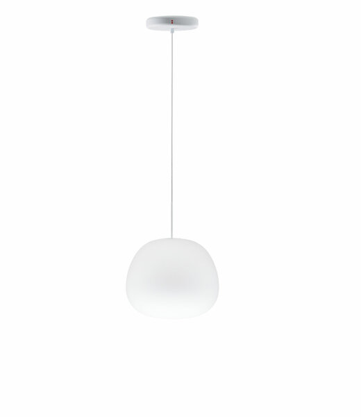 Fabbian Lumi F07 A05 Pendelleuchte Glas Mochi Weiß Durchm. 20 cm mit E27 Fassung LED-Retrofit kompatibel