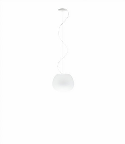 Fabbian Lumi F07 A07 Pendelleuchte Glas Mochi Weiß Durchm. 30 cm mit E27 Fassung LED-Retrofit kompatibel