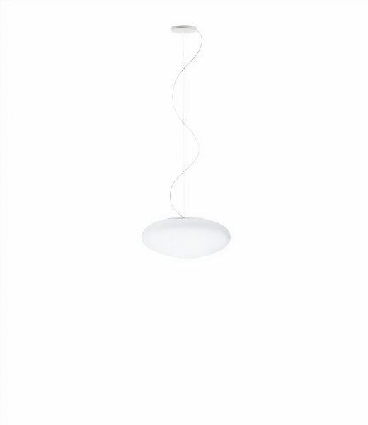 Fabbian Lumi F07 A09 Pendelleuchte Glas White Durchm. 42 cm mit E27 Fassung LED-Retrofit kompatibel