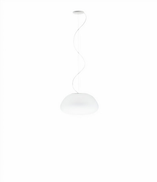 Fabbian Lumi F07 A13 Pendelleuchte Glas Poga Weiß Durchm. 42 cm mit E27 Fassung LED-Retrofit kompatibel