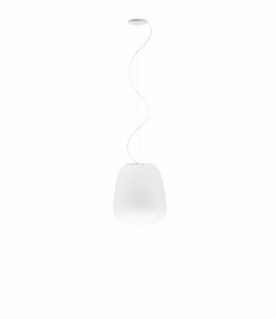 Fabbian Lumi F07 A15 Pendelleuchte Glas Baka Weiß mit E27 Fassung LED-Retrofit kompatibel