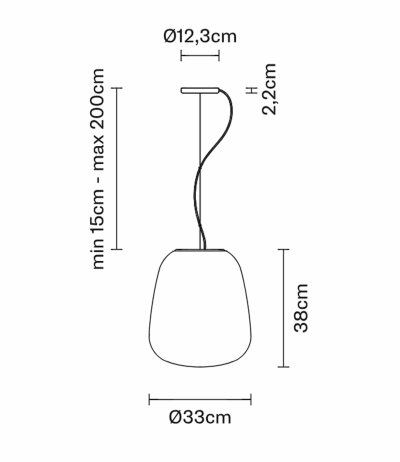 Fabbian Lumi F07 A15 Pendelleuchte Glas Baka Wei&szlig; mit E27 Fassung LED-Retrofit kompatibel