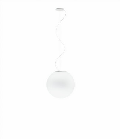 Fabbian Lumi F07 A23 Pendelleuchte Glas Sfera Weiß Durchm. 40 cm mit E27 Fassung LED-Retrofit kompatibel