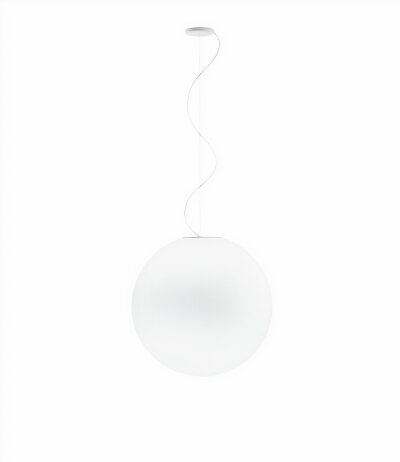 Fabbian Lumi F07 A27 Pendelleuchte Glas Sfera Weiß Durchm. 60 cm mit E27 Fassung LED-Retrofit kompatibel