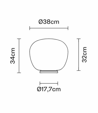 Fabbian Lumi F07 B05 Tischleuchte Glas Mochi Wei&szlig; Durchm. 38 cm mit E27 Fassung LED-Retrofit kompatibel