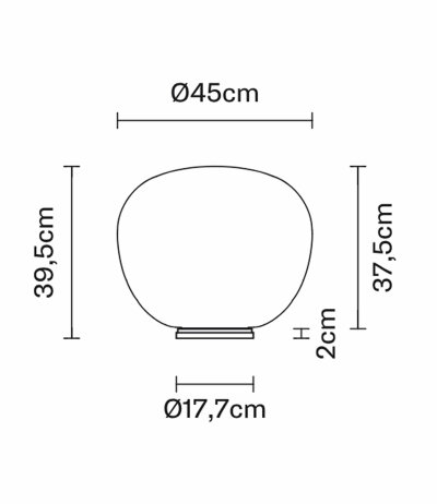 Fabbian Lumi F07 B11 Tischleuchte Glas Mochi Wei&szlig; Durchm. 45 cm mit E27 Fassung LED-Retrofit kompatibel