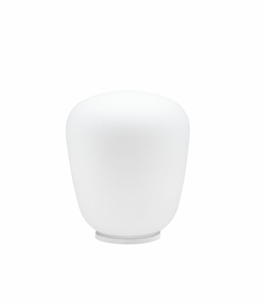 Fabbian Lumi F07 B21 Tischleuchte Glas Baka Weiß mit E27 Fassung LED-Retrofit kompatibel