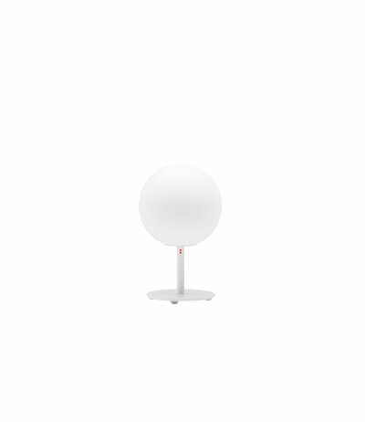 Fabbian Lumi F07 B27 Tischleuchte Glas Sfera Weiß Durchm. 14 cm mit G9 Fassung LED-Retrofit kompatibel