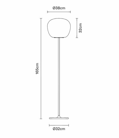 Fabbian Lumi F07 C01 Stehleuchte Glas Mochi Wei&szlig; Durchm. 38 cm mit E27 Fassung LED-Retrofit kompatibel