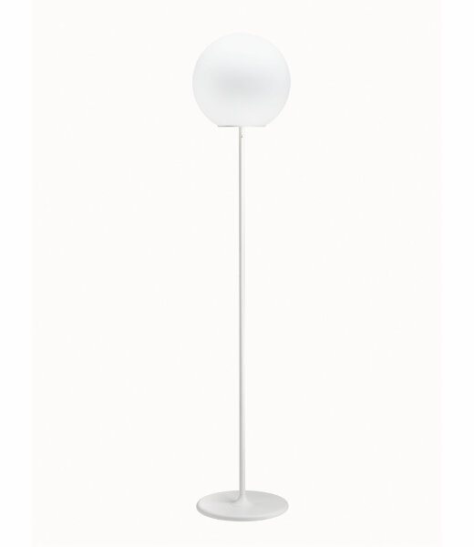 Fabbian Lumi F07 C09 Stehleuchte Höhe 166 cm Glas Sfera Weiß Durchm. 35 cm mit E27 Fassung LED-Retrofit kompatibel