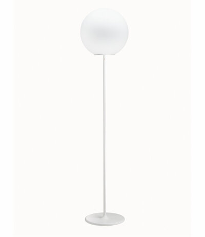 Fabbian Lumi F07 C11 Stehleuchte Höhe 171 cm Glas Sfera Weiß Durchm. 40 cm mit E27 Fassung LED-Retrofit kompatibel