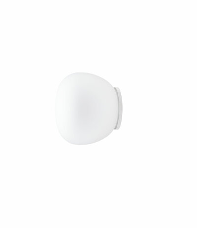 Fabbian Lumi F07 G05 Wand-/Deckenleuchte Glas Mochi Weiß Durchm. 30 cm mit E27 Fassung LED-Retrofit kompatibel