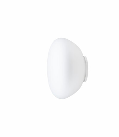 Fabbian Lumi F07 G21 Wand-/Deckenleuchte Glas Poga Weiß Durchm. 42 cm mit E27 Fassung LED-Retrofit kompatibel