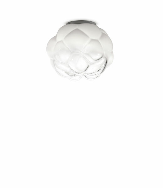 Fabbian Cloudy F21 E05 Deckenleuchte Durchm. 40 cm Glas Wei&szlig; mit E27 Fassung LED-Retrofit kompatibel