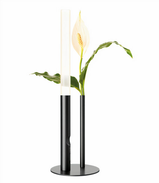 Cini&Nils Ognidove LED Akku-Tischleuchte mit Blumenvase dimmbar Struktur komplett Schwarz