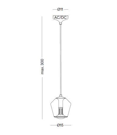 lessnmore Ethics E-GPL &Oslash;15 cm Pendelleuchte mit Glasschirm direkt/indirektes Licht dimmbar