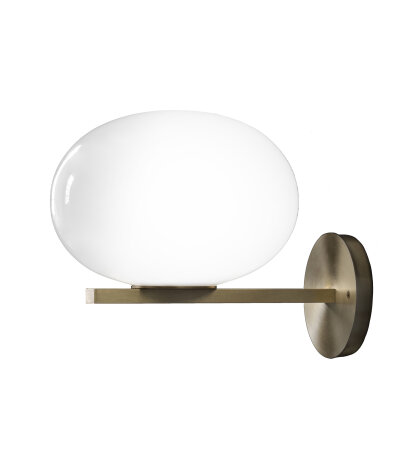 Oluce Alba 176 Wandleuchte Glas Weiß E27 Fassung LED-Retrofit kompatibel