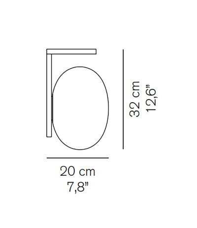 Oluce Alba 174 Wandleuchte Glas Wei&szlig; &Oslash;32 cm mit E27 Fassung LED-Retrofit kompatibel