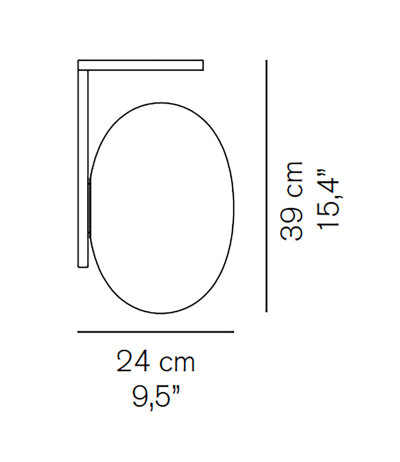 Oluce Alba 194 Wandleuchte Glas Wei&szlig; &Oslash;39 cm mit E27 Fassung LED-Retrofit kompatibel