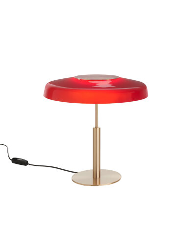 Oluce Dora 271 LED-Tischleuchte aus Metall mit Glasschirm und Schnurdimmer