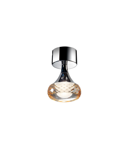 Axolight Fairy PL Design-Deckenleuchte mit Glasschirm Struktur Chrom gl&auml;nzend LED 2700K nicht dimmbar