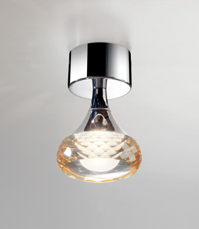 Axolight Fairy PL Design-Deckenleuchte mit Glasschirm Struktur Chrom gl&auml;nzend LED 2700K nicht dimmbar