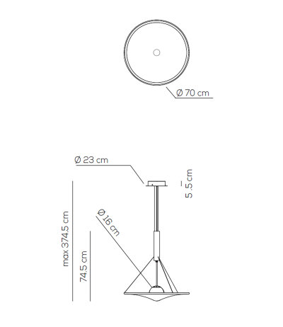 Axolight Manto SP 070 verstellbare Pendelleuchte Struktur hellgrau Stoffdiffusor Wei&szlig; LED 3000K 0/1-10V dimmbar