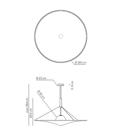 Axolight Manto SP 180 verstellbare Pendelleuchte Struktur hellgrau Stoffdiffusor Wei&szlig; LED 3000K 0/1-10V dimmbar
