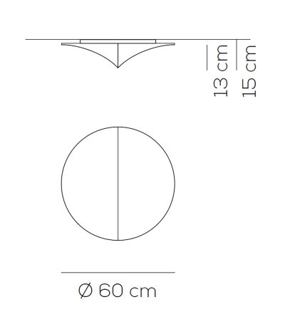 Axolight Nelly PL 60 runde Wand-/Deckenleuchte mit wei&szlig;em Textildiffusor 2x E27 Fassung LED-Retrofit kompatibel