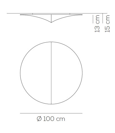 Axolight Nelly PL 100 runde Wand-/Deckenleuchte mit wei&szlig;em Textildiffusor 3x E27 Fassung LED-Retrofit kompatibel