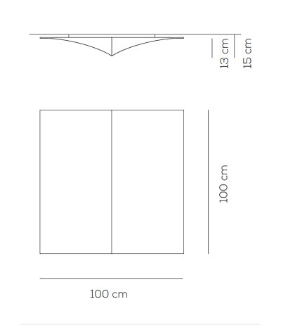 Axolight Nelly straight PL 100 quadratische Wand-/Deckenleuchte mit wei&szlig;em Textildiffusor 3x E27 Fassung LED-Retrofit kompatibel
